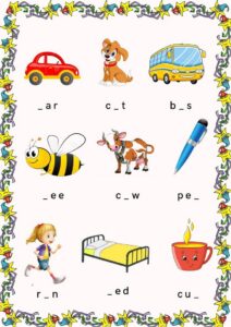 اسعد الله صباحكم طلابي واتمنى انكم بأفضل حال . مهمة اليوم هو وضع الحرف الناقص   "الحركات" التي 
تعلمناها لتكوين كلمه (a,o,e,i,u) 
اثق بقدراتكم يا ابطال .. 
انتظر منكم الواجب على تطبيق الواتس اب الخاص بي ... 
دمتم بحفظ الرحمن 🤲 