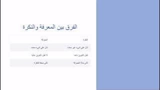 Read more about the article المعرفة والنكرة